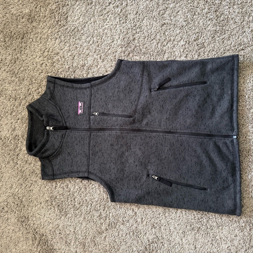 Simply Southern Gray Vest with Pink Label